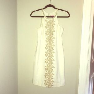 White and gold Lilly dress